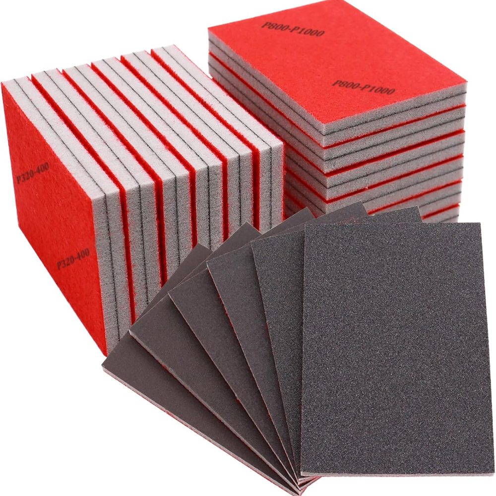 22Pcs 320-2500 Grit Sanding Sponge Set, Ultra Fine Sanding Pads Soft Foam Sanding Block Wet Dry Sandpaper for Wood, Metal, Wall Polish