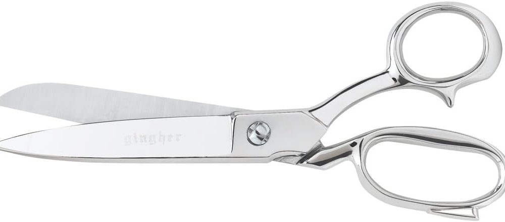 Gingher 10” Knife Edge Blunt Bent Trimmers - cutting out patterns and trimming seams - Fabric Scissors and Sewing Scissors