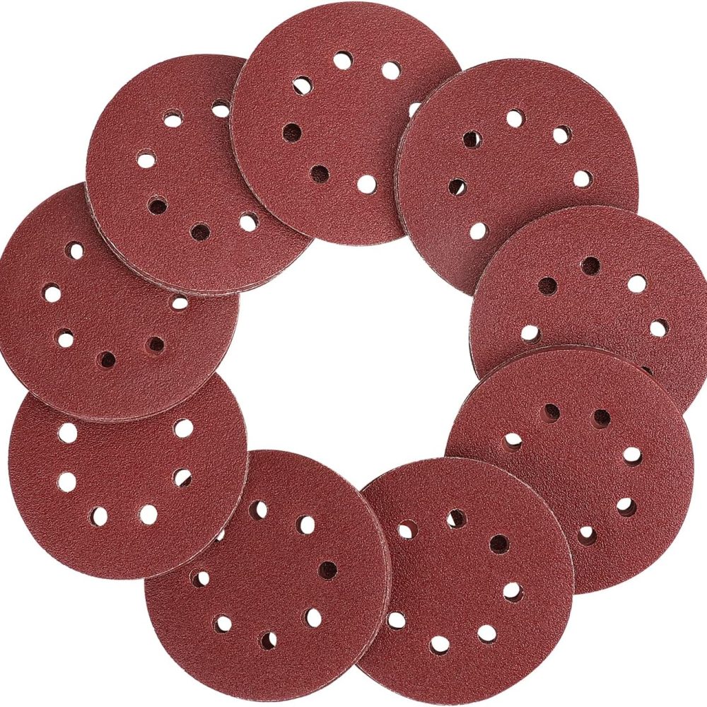 WORKPRO 80-Piece Sanding Disc Set，5-Inch 8-Hole Hook and Loop Sanding Discs, 60, 80, 100, 120, 180, 240, 320, 400 Grits Sandpaper for Random Orbital Sander(Not for Oscillating Tools or Mouse Sander)